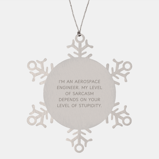 Sarcastic Aerospace Engineer Snowflake Ornament Gift for Men from Friends, Christmas Unique Gift Ideas for Aerospace Engineer - Victory Thru Vision