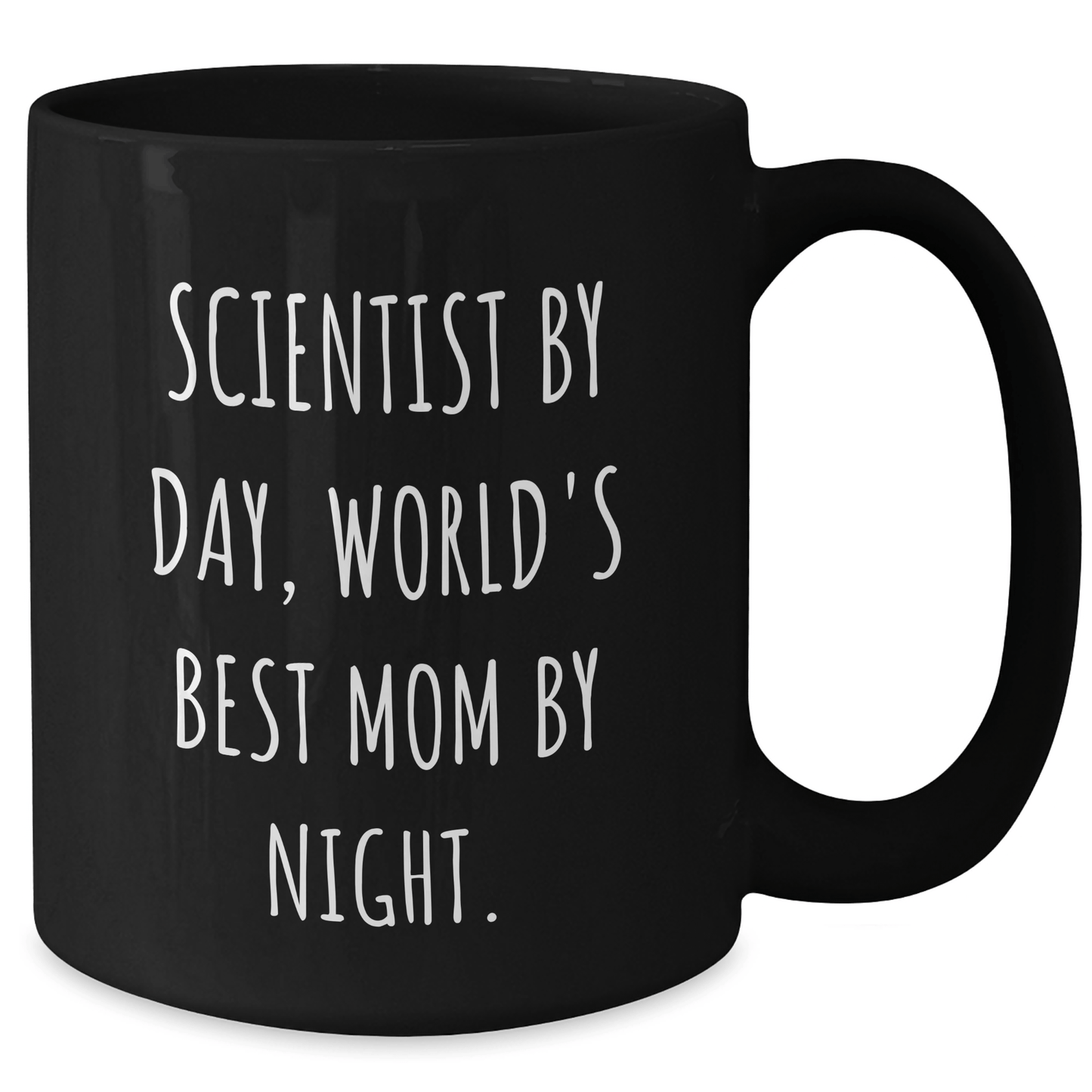 Scientist Gifts for Him - Funny Black Coffee Mug - Gifts from Dad to His Little World's Best Mom - Victory Thru Vision 