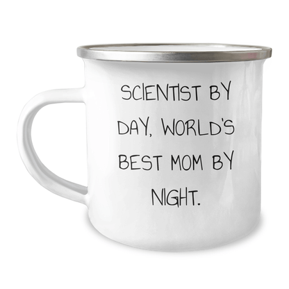 Scientist Gifts for Him, Funny Camping Mug - Scientist By Day, World's Best Dad By Night. Gifts from Men to Sweetheart, Family, Coworkers, Unique - Victory Thru Vision 