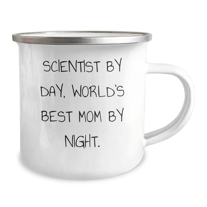 Scientist Gifts for Him, Funny Camping Mug - Scientist By Day, World's Best Dad By Night. Gifts from Men to Sweetheart, Family, Coworkers, Unique - Victory Thru Vision 