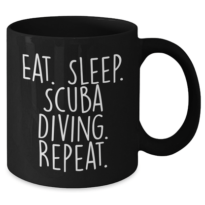 Scuba Diving Enthusiast's Funny Coffee Mug, Eat. Sleep. Scuba Diving. Repeat. Gifts for Scuba Diving Men, Father's Day Unique Gifts from Family - Victory Thru Vision 