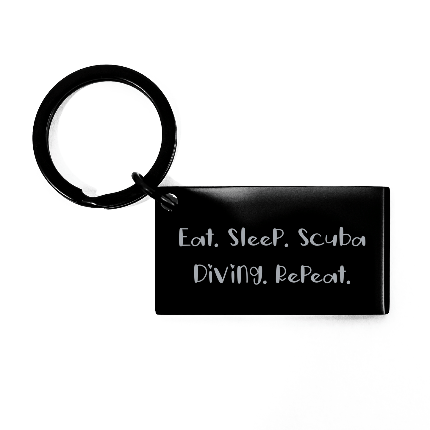 Scuba Diving Enthusiasts' Funny Keychain Gifts from Men to Friends and Family - Eat. Sleep. Scuba Diving. Repeat. Keychain for Scuba Diving Lovers - Victory Thru Vision 