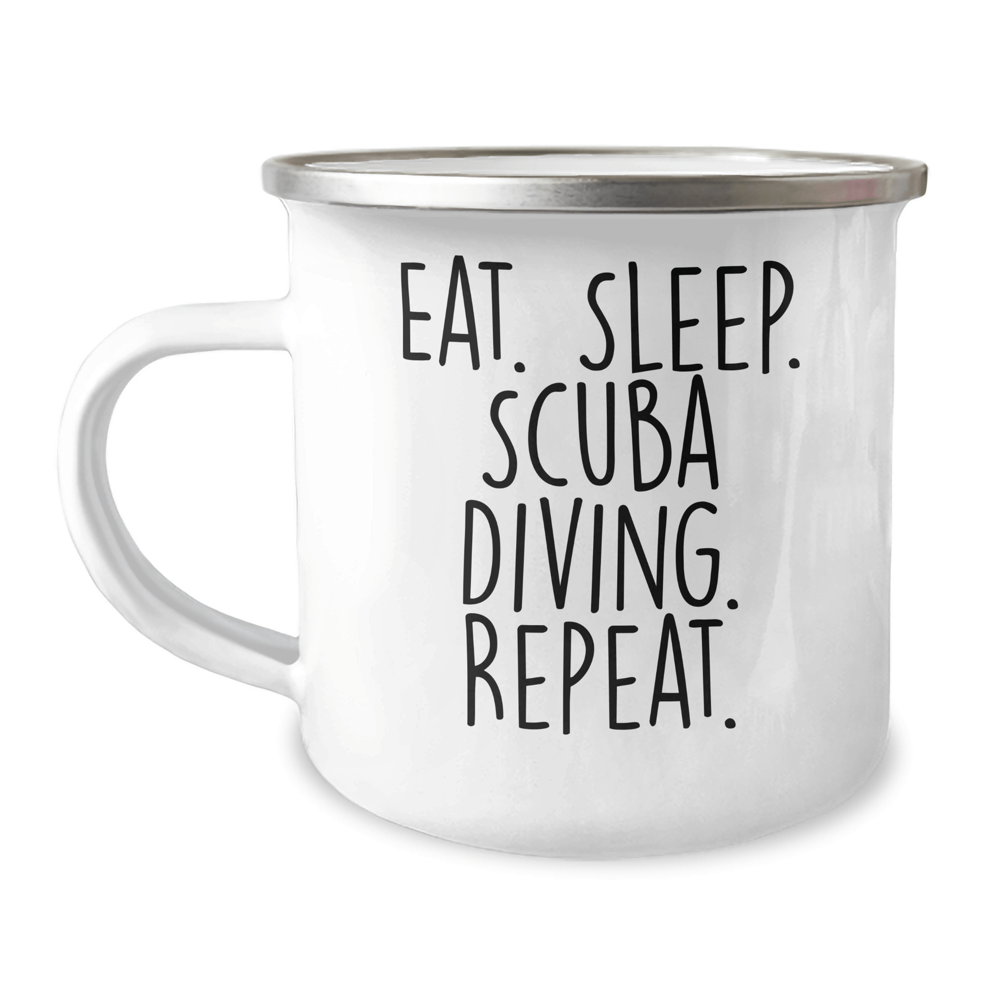 Scuba Diving Gifts for Him, Funny Camping Mug - Eat. Sleep. Scuba Diving. Repeat., Unique Father's Day Presents from Men to Scuba Diving Lovers - Victory Thru Vision 