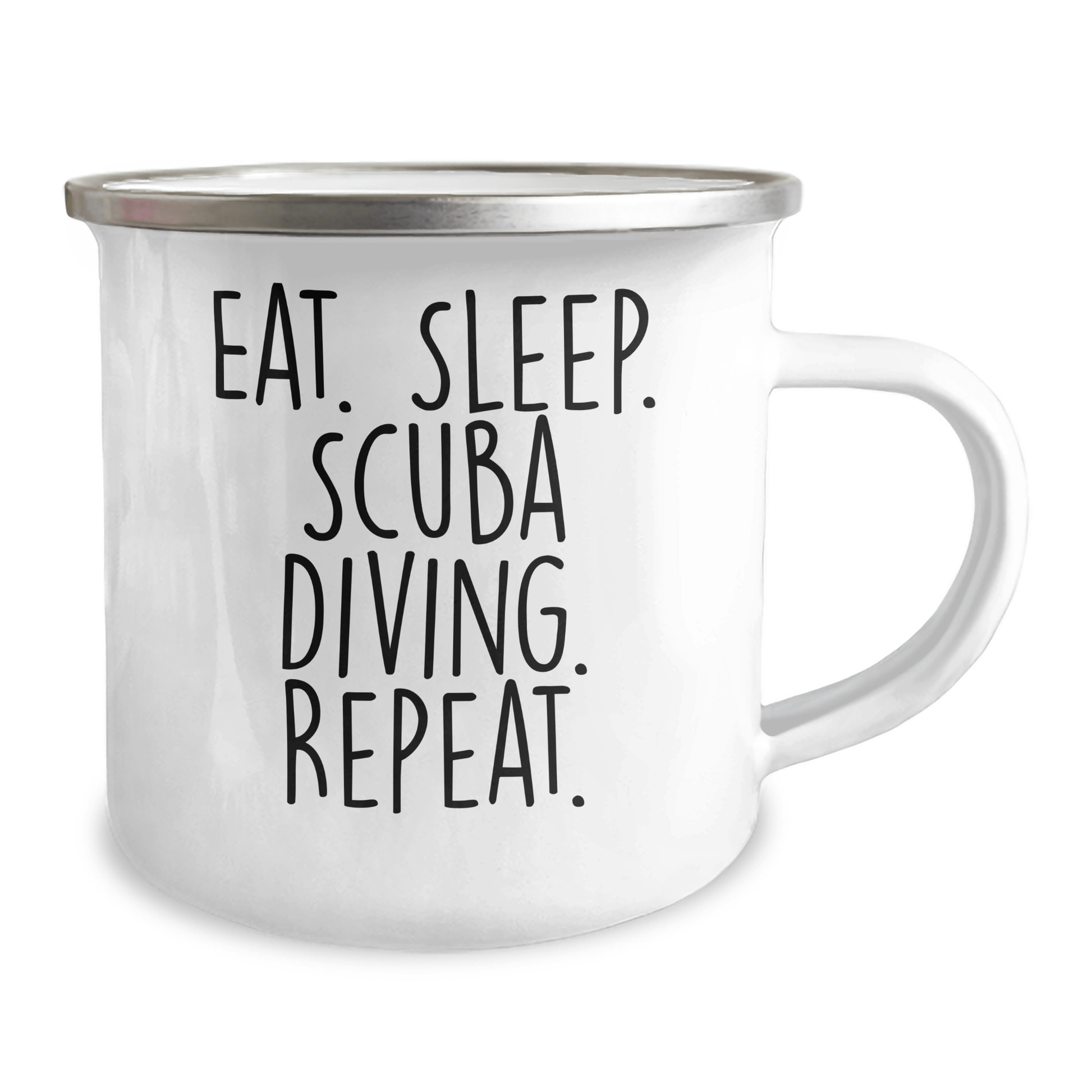Scuba Diving Gifts for Him, Funny Camping Mug - Eat. Sleep. Scuba Diving. Repeat., Unique Father's Day Presents from Men to Scuba Diving Lovers - Victory Thru Vision 