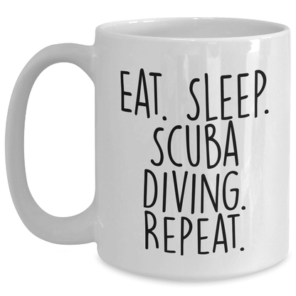 Scuba Diving Lovers Gifts from Family - Funny White Coffee Mug for Scuba Diving Enthusiasts and Father's Day Unique Gifts - Victory Thru Vision 