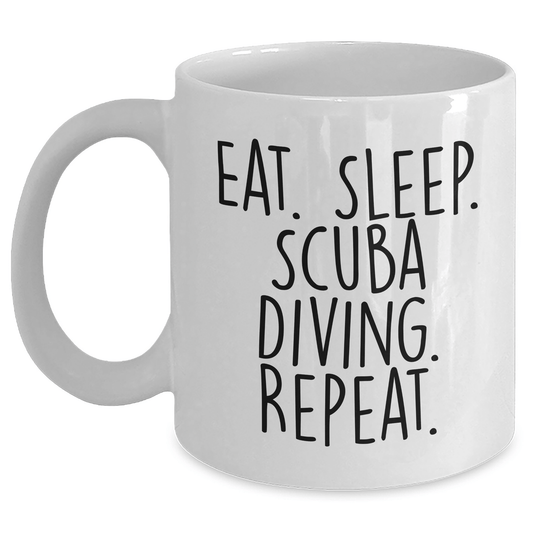 Scuba Diving Lovers Gifts from Family - Funny White Coffee Mug for Scuba Diving Enthusiasts and Father's Day Unique Gifts - Victory Thru Vision 