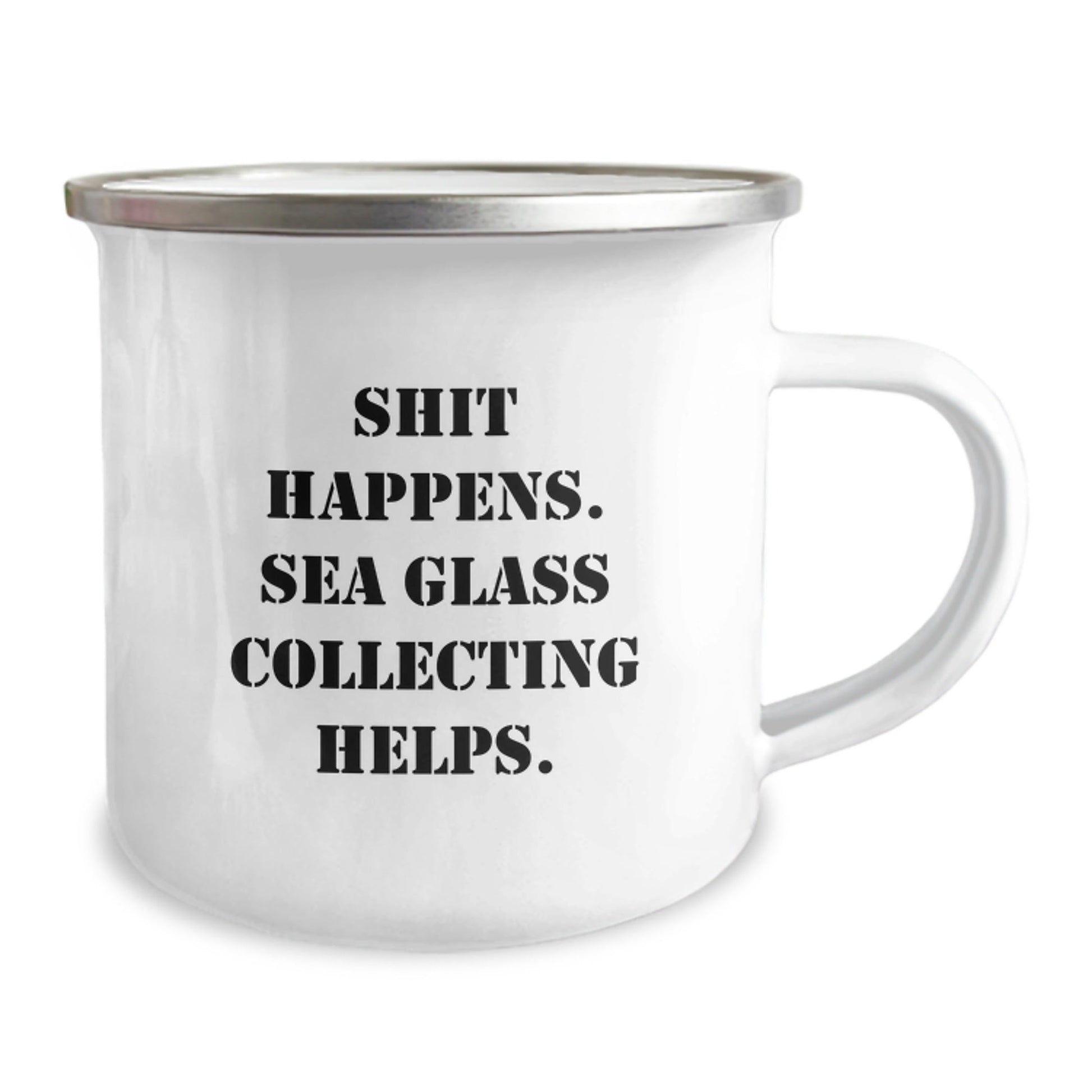 Sea Glass Collecting Enthusiasts Gifts from Family for Friends, 'Shit Happens. Sea Glass Collecting Helps.' Funny Graduation Unique Gifts for Women, Men, Coworkers, Family - Victory Thru Vision