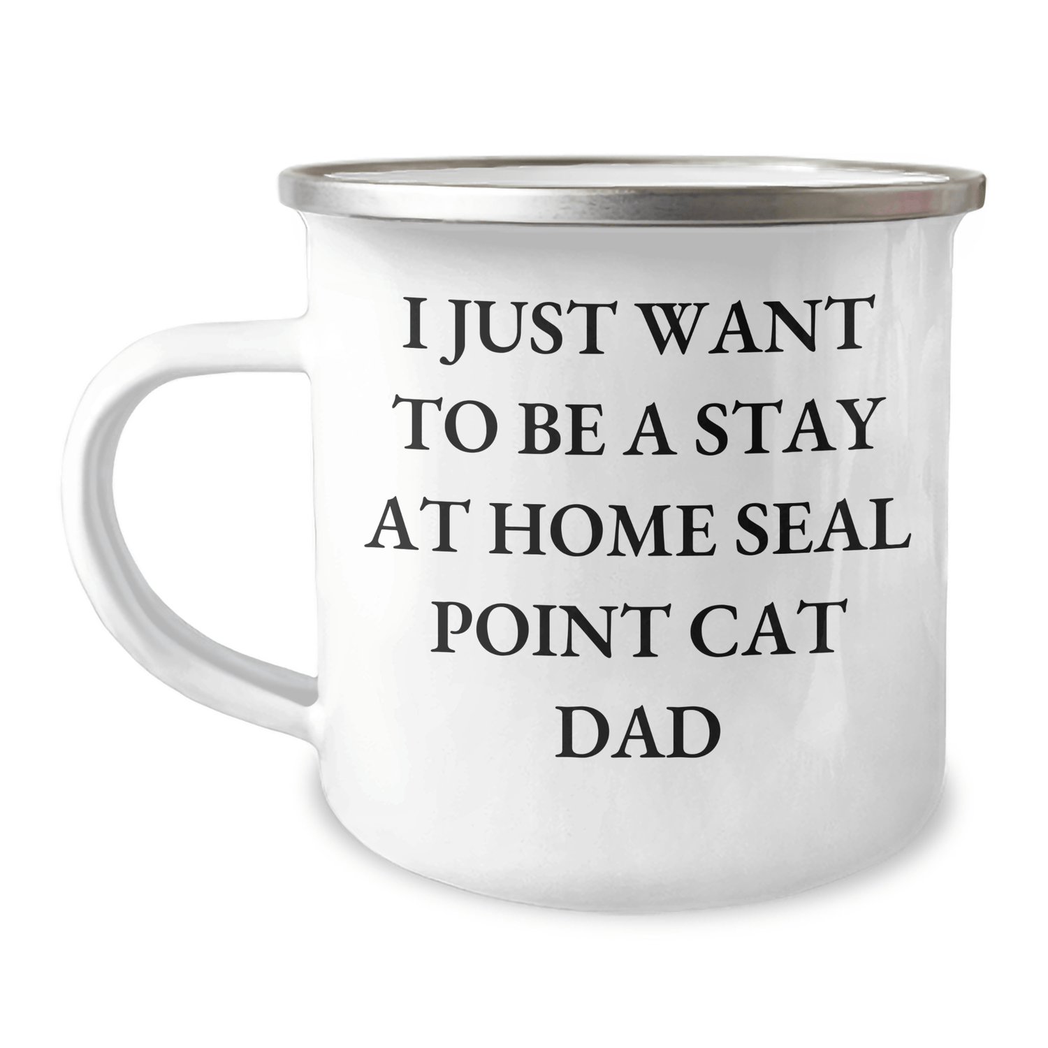 Seal Point Cat Lover Gifts from Men, Funny Camping Mug for Seal Point Cat Dad, Father's Day Unique Gifts - Victory Thru Vision