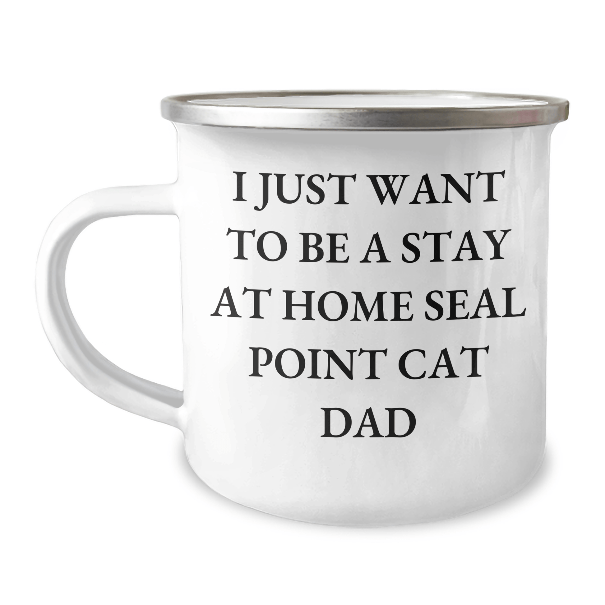 Seal Point Cat Lover Gifts from Men, Funny Camping Mug for Seal Point Cat Dad, Father's Day Unique Gifts - Victory Thru Vision