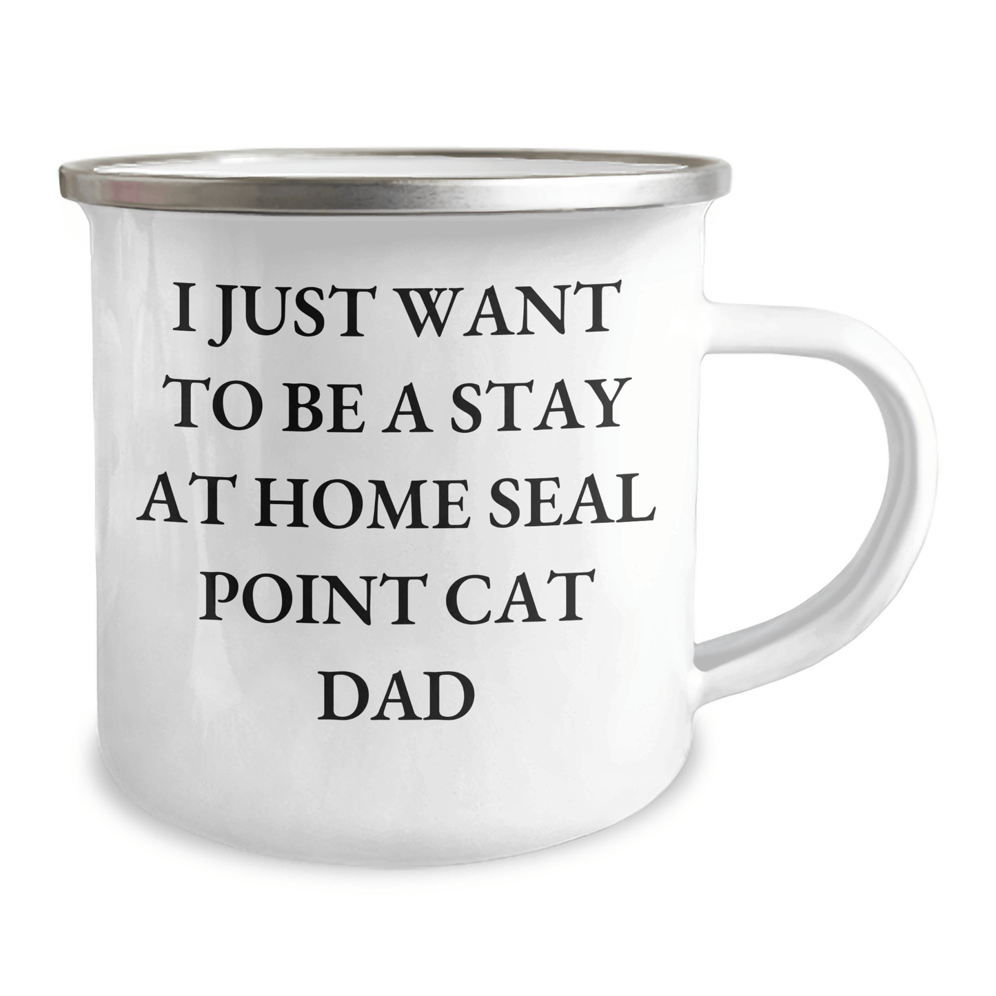 Seal Point Cat Lover Gifts from Men, Funny Camping Mug for Seal Point Cat Dad, Father's Day Unique Gifts - Victory Thru Vision