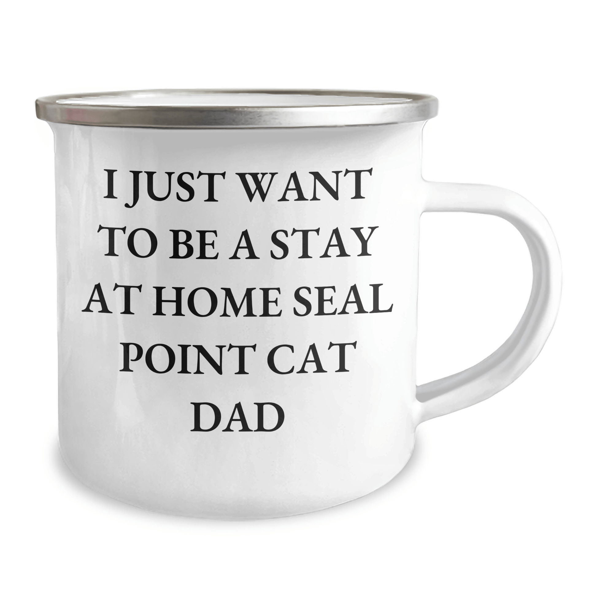 Seal Point Cat Lover Gifts from Men, Funny Camping Mug for Seal Point Cat Dad, Father's Day Unique Gifts - Victory Thru Vision
