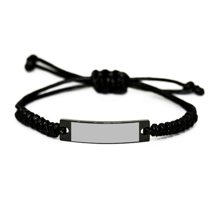 Second Mom Gifts, Funny Quote Rope Bracelet, Adjustable Black Stainless Steel, Gifts from Friends or Family for Second Mom, Perfect Graduation Unique Gifts - Victory Thru Vision