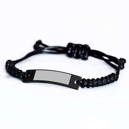 Second Mom Gifts, Funny Quote Rope Bracelet, Adjustable Black Stainless Steel, Gifts from Friends or Family for Second Mom, Perfect Graduation Unique Gifts - Victory Thru Vision