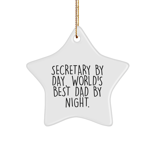 Secretary Star Ornament, Funny Quote, Gifts from Men, Gifts for Secretary, Christmas Unique - Victory Thru Vision 