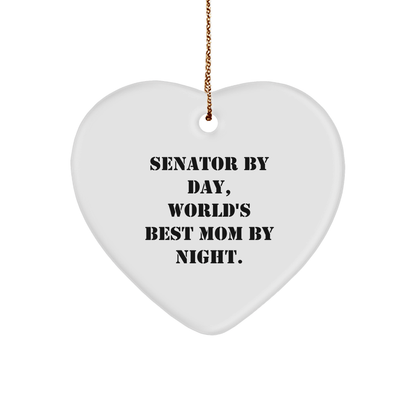 Senator Gifts for Men, Senator Heart Ornament, Funny Quote Gifts from Family, Christmas Unique Gifts - Victory Thru Vision 