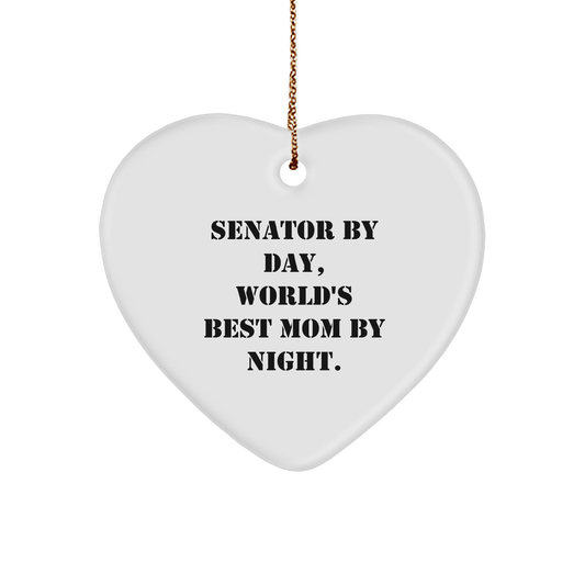 Senator Gifts for Men, Senator Heart Ornament, Funny Quote Gifts from Family, Christmas Unique Gifts - Victory Thru Vision 