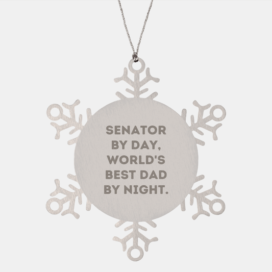 Senator Gifts, Snowflake Ornament, Christmas Unique Gifts from Men, Senator Snowflake Ornaments for Senator - Victory Thru Vision
