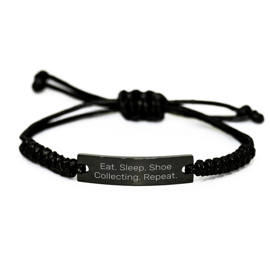 Shoe Collecting Gifts for Men - Eat. Sleep. Shoe Collecting. Repeat. - Adjustable Rope Bracelet, Gifts from Family, Unique Father's Day - Victory Thru Vision 