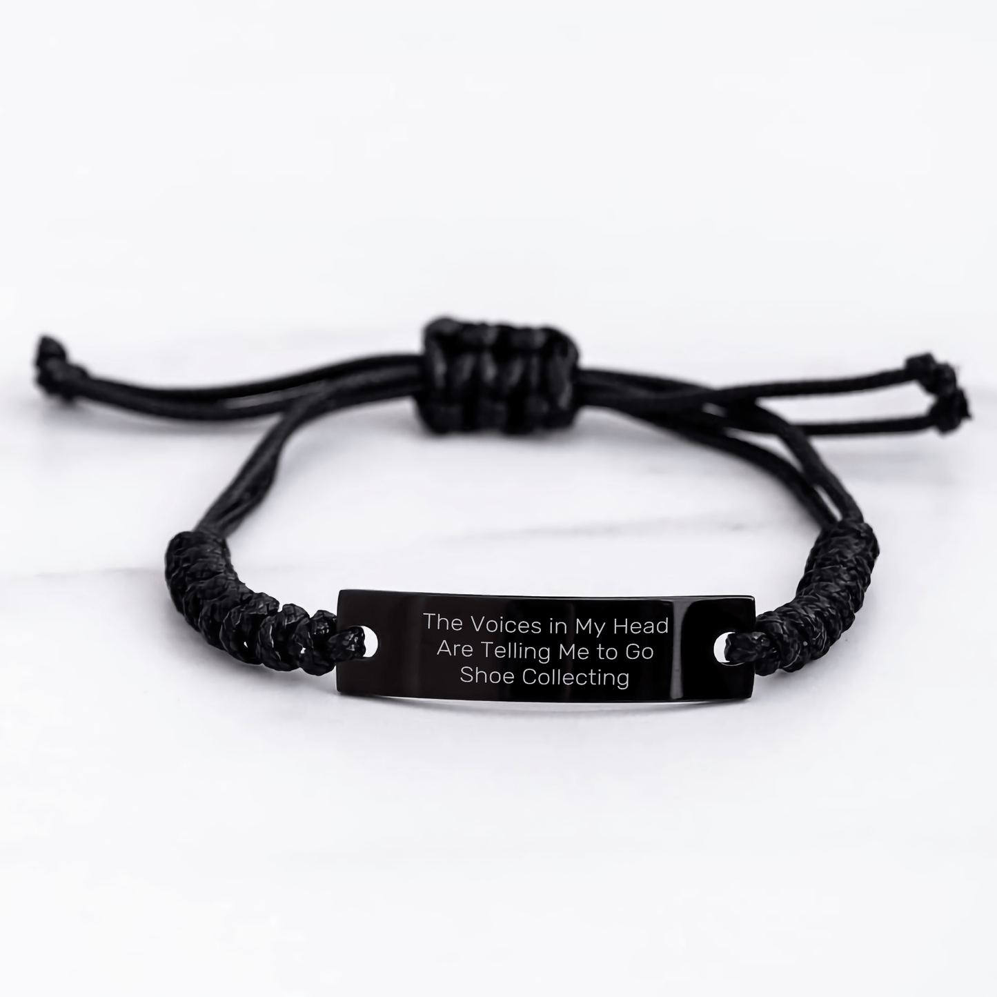 Shoe Collecting Gifts from Friends, Inspirational Rope Bracelet for Graduation, Funny Quote 'Voices Telling Me to Go Shoe Collecting' for Shoe Collecting Enthusiasts - Victory Thru Vision