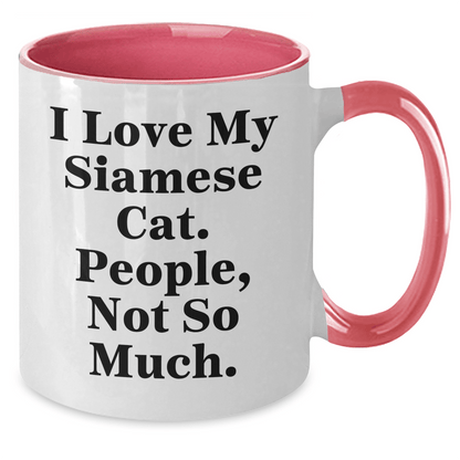 Siamese Cat Lovers Dad Funny Two Tone Coffee Mug Gifts from Men to Siamese Cat Owners for Father's Day - Victory Thru Vision 