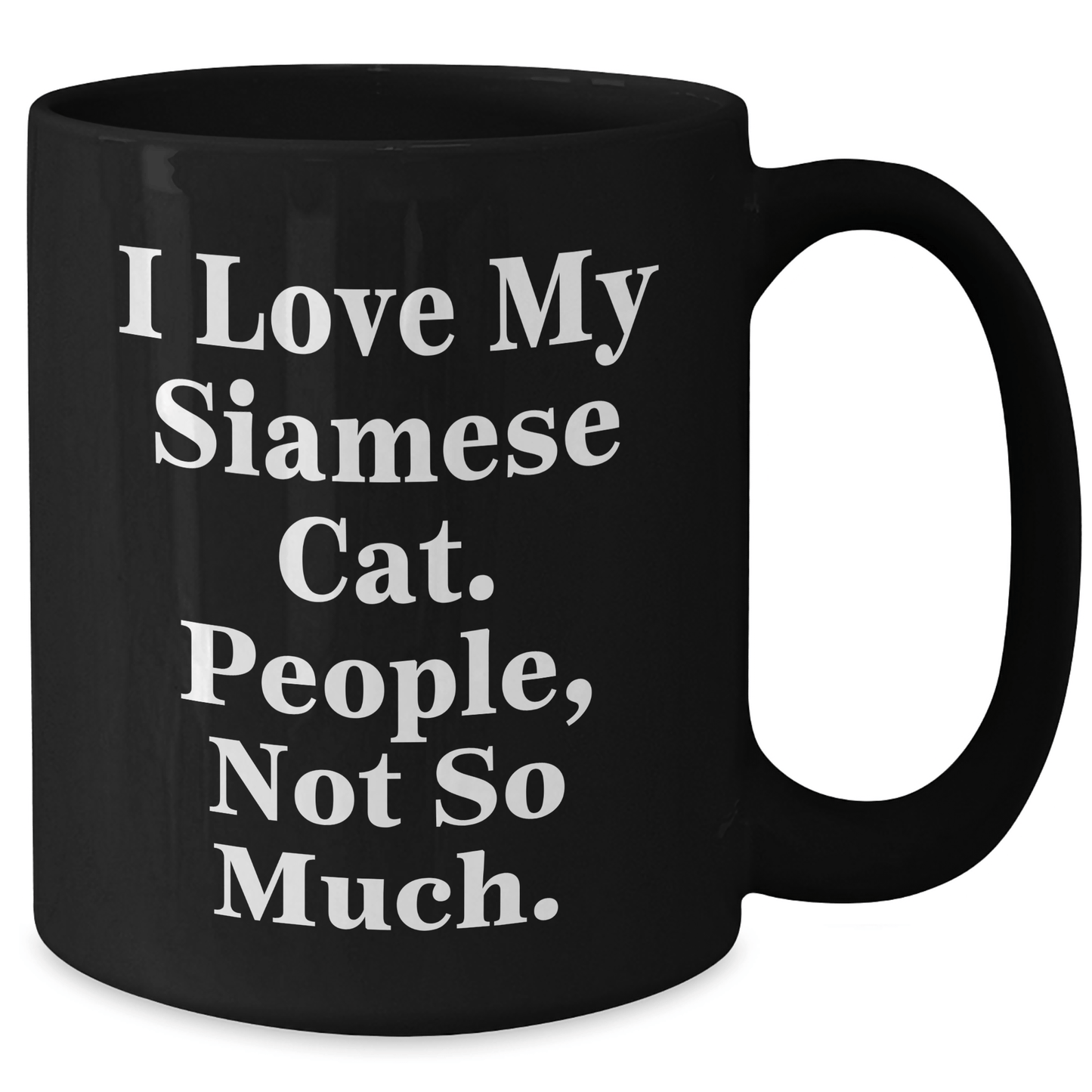 Siamese Cat Lovers Gifts for Men from Friends, Unique Black Coffee Mug for Father's Day - Victory Thru Vision 