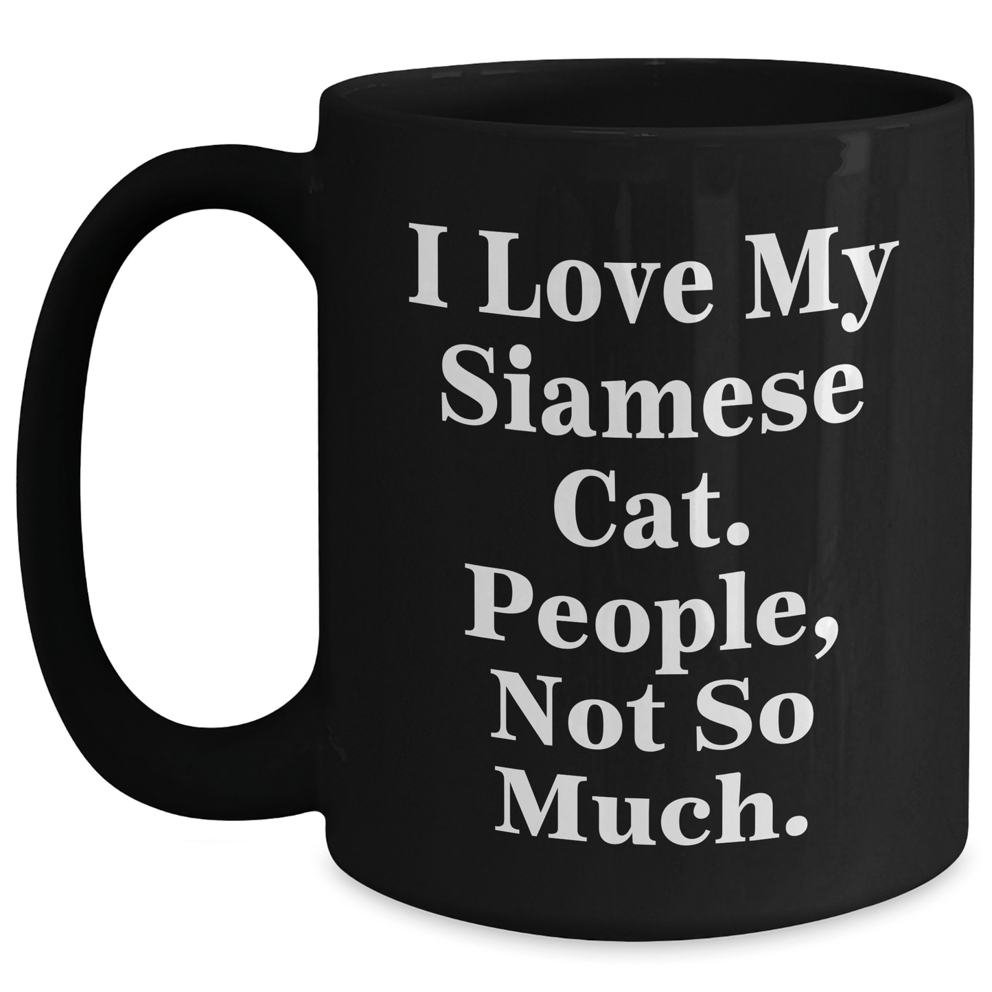 Siamese Cat Lovers Gifts for Men from Friends, Unique Black Coffee Mug for Father's Day - Victory Thru Vision 