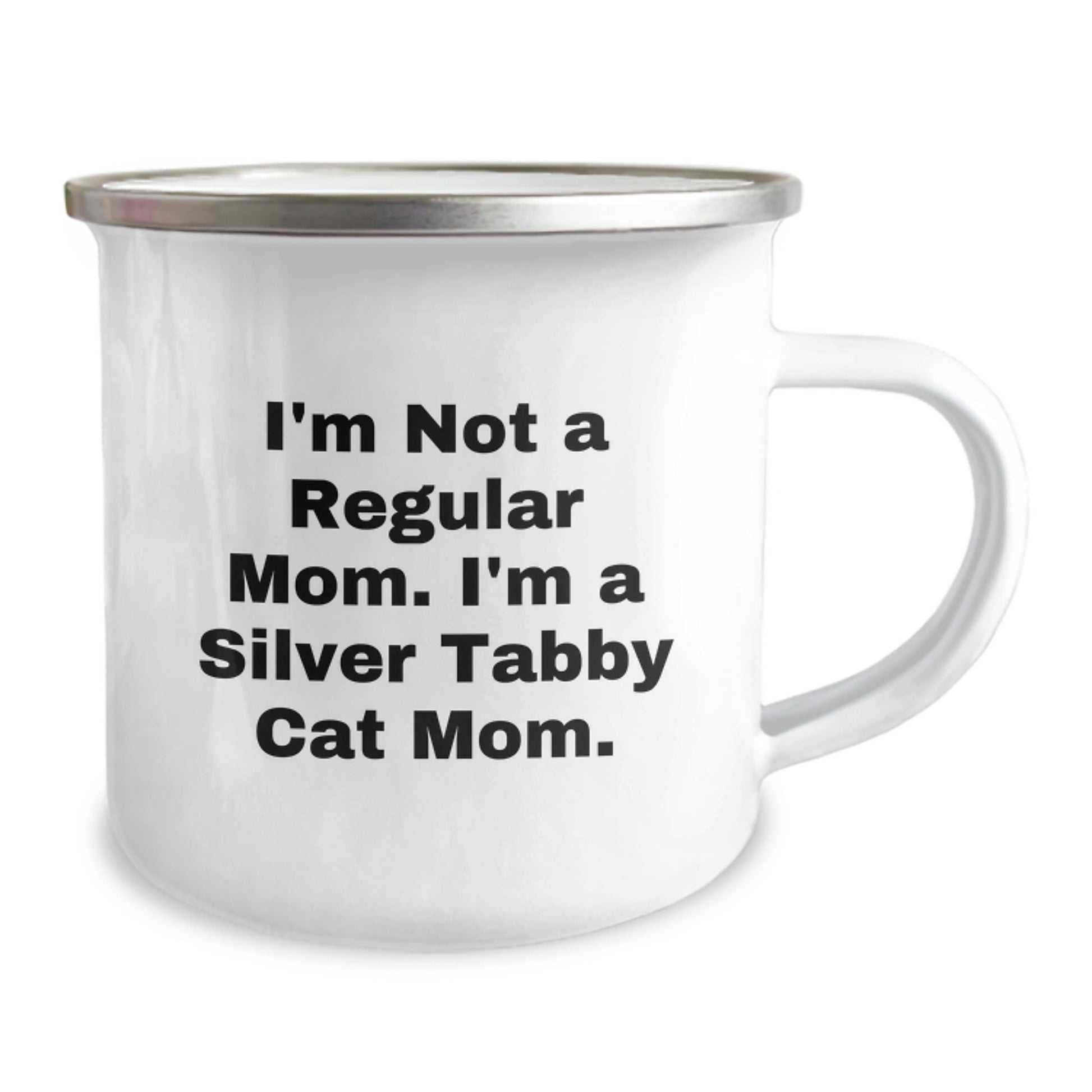 Silver Tabby Cat Mom Funny Gifts from Family to Friends Unique Camping Mugs for Men Women Graduation - Victory Thru Vision