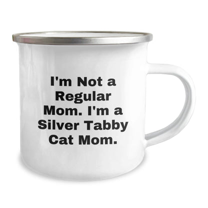 Silver Tabby Cat Mom Funny Gifts from Family to Friends Unique Camping Mugs for Men Women Graduation - Victory Thru Vision