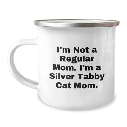 Silver Tabby Cat Mom Funny Gifts from Family to Friends Unique Camping Mugs for Men Women Graduation - Victory Thru Vision