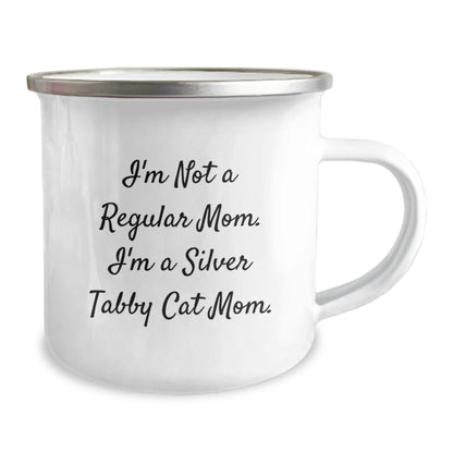 Silver Tabby Cat Mom Gifts for Men and Women, Funny Camping Mug from Mom, 'I'm Not A Regular Mom. I'm A Silver Tabby Cat Mom.' Graduation Unique Gifts - Victory Thru Vision