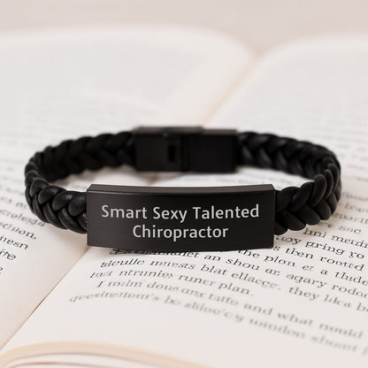 Smart Sexy Talented Chiropractor Gifts for Men, Women, Friends, Coworkers, Family - Birthday Unique Interlaced Leather Bracelet, Chiropractor Accessories, Chiropractor Appreciation Gifts - Victory Thru Vision