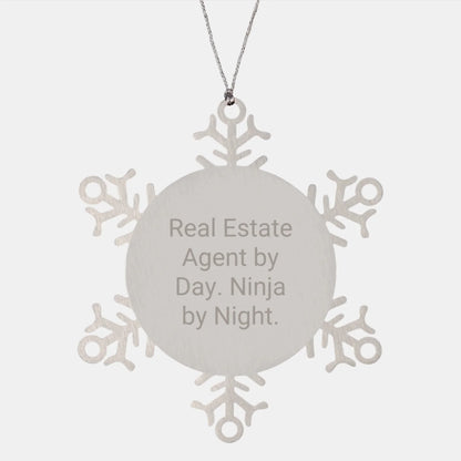 Funny Snowflake Ornament Gifts from Real Estate Agent Friends for Christmas Unique Ideas - Image 1
