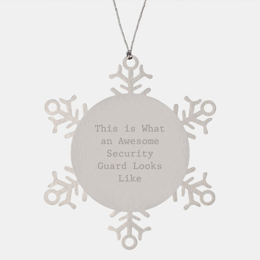 Funny Security Guard Gifts from Family - Christmas Unique Snowflake Ornament for Security Guard Men, Inspirational Christmas Unique Gifts from Friends to Security Guard - Image 1