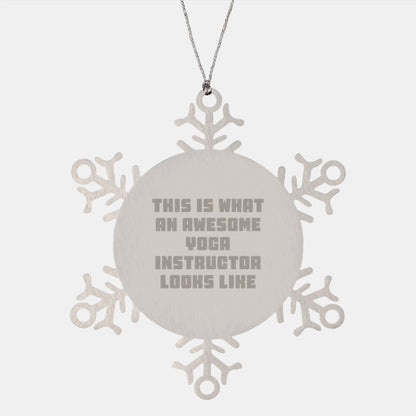 Yoga Instructor Gifts from Men, Funny Snowflake Ornament for Yoga Instructor, Christmas Unique Gifts - Image 1