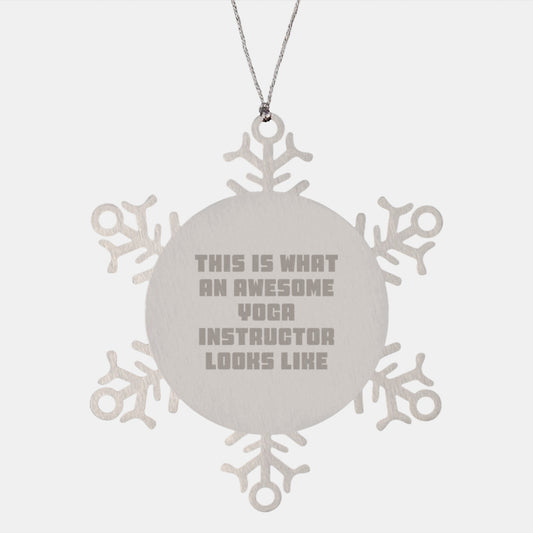 Yoga Instructor Gifts from Men, Funny Snowflake Ornament for Yoga Instructor, Christmas Unique Gifts - Image 1