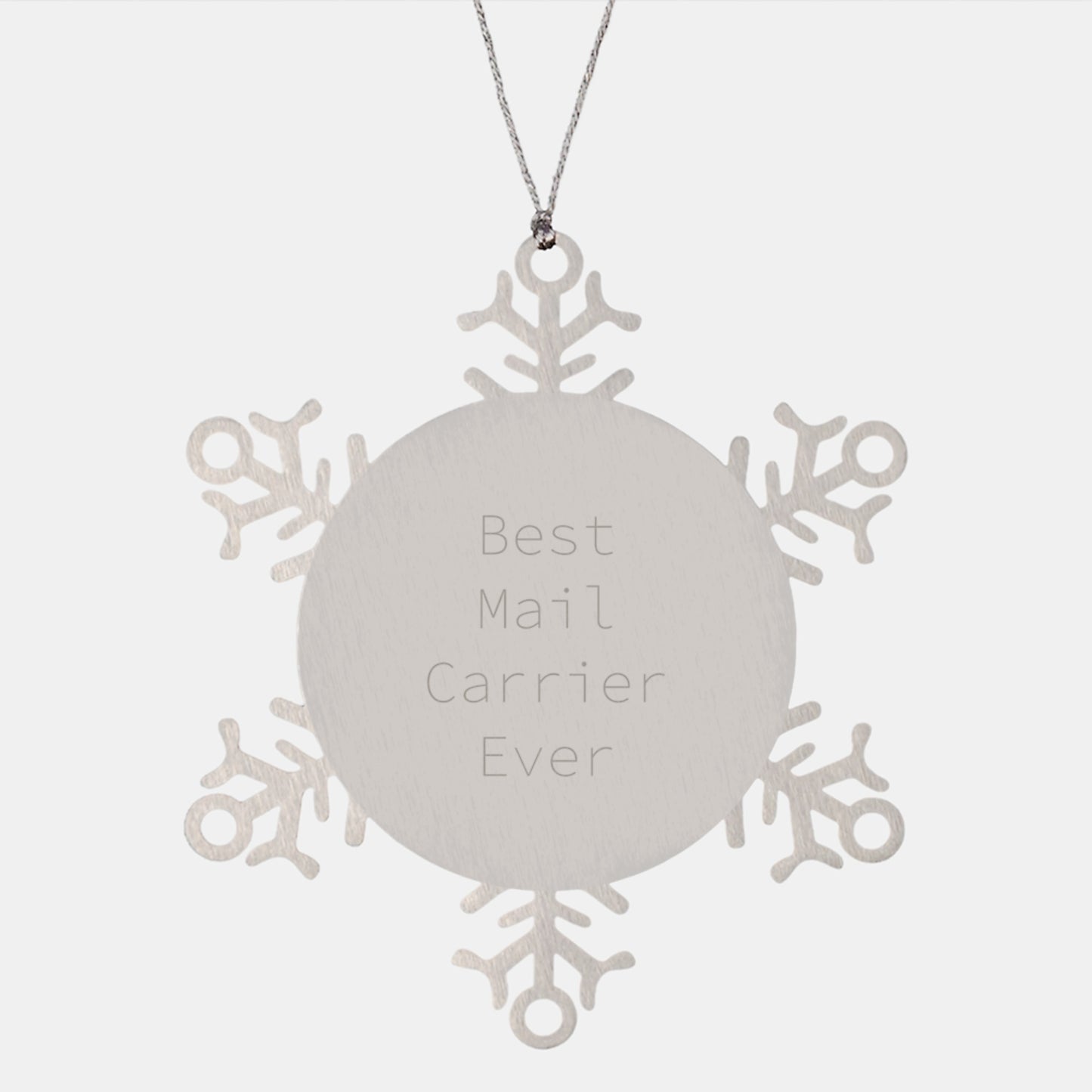 Mail Carrier Gifts from Friends Christmas Unique Snowflake Ornament, Funny Inspirational Best Mail Carrier Ever, Snowflake Ornament for Mail Carrier - Image 1