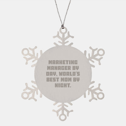 Marketing Manager Gifts, Funny Snowflake Ornament, Christmas Unique Gifts, Gifts from Mom to Marketing Manager - Image 1