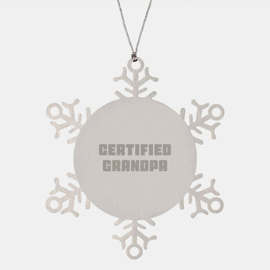 Funny Grandpa Quotes, Gifts for Grandpa, Snowflake Ornament, Christmas Unique Gifts from Family - Image 1