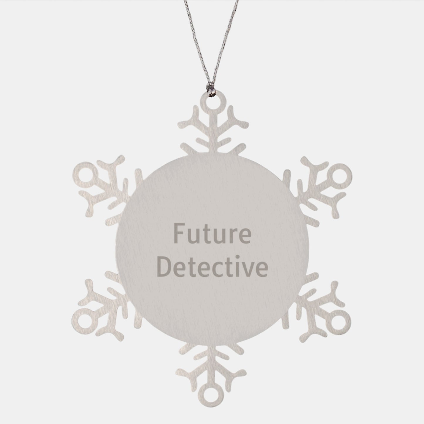 Funny Future Detective Snowflake Ornament Gifts from Friends for Christmas Unique Decorations, 'Future Detective' Quote - Image 1