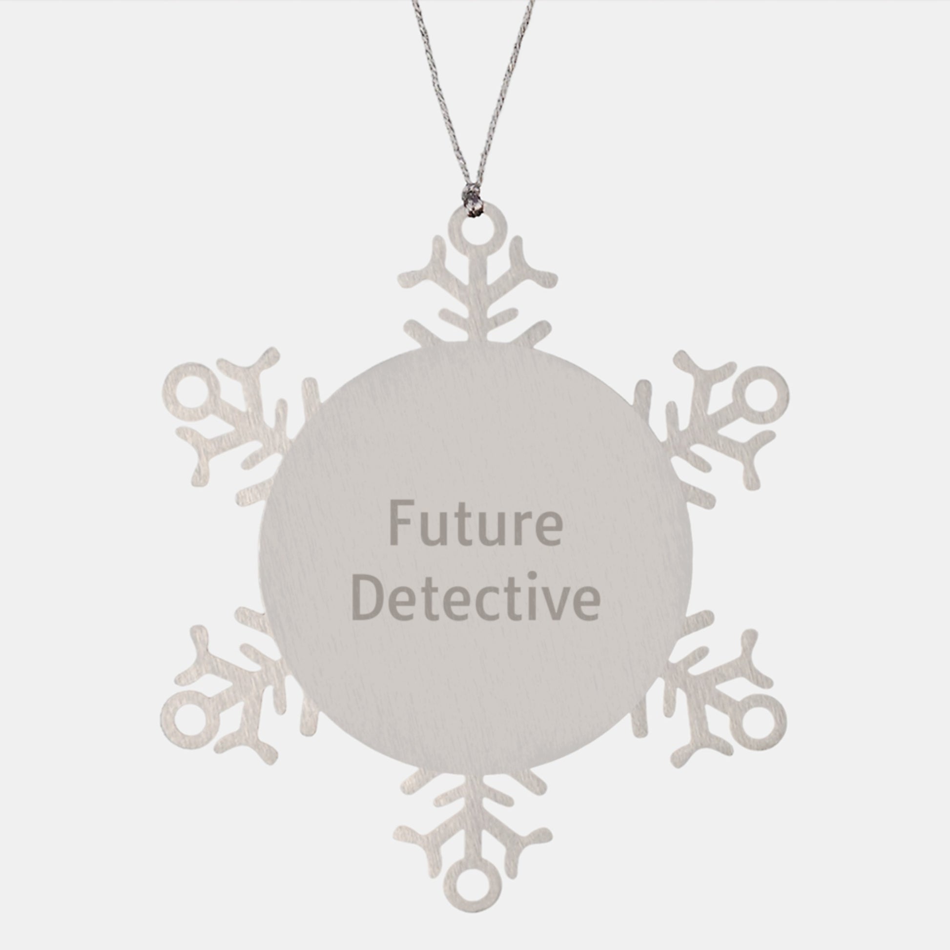 Funny Future Detective Snowflake Ornament Gifts from Friends for Christmas Unique Decorations, 'Future Detective' Quote - Image 1