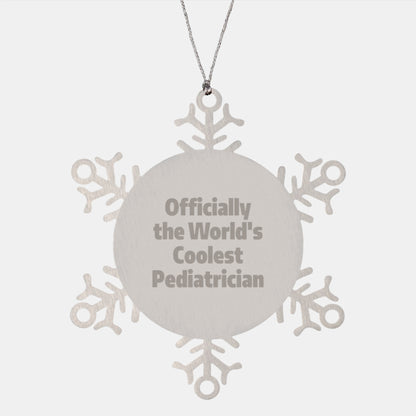 Funny Pediatrician Gifts from Men to Friends for Christmas Unique Snowflake Ornaments - Image 1