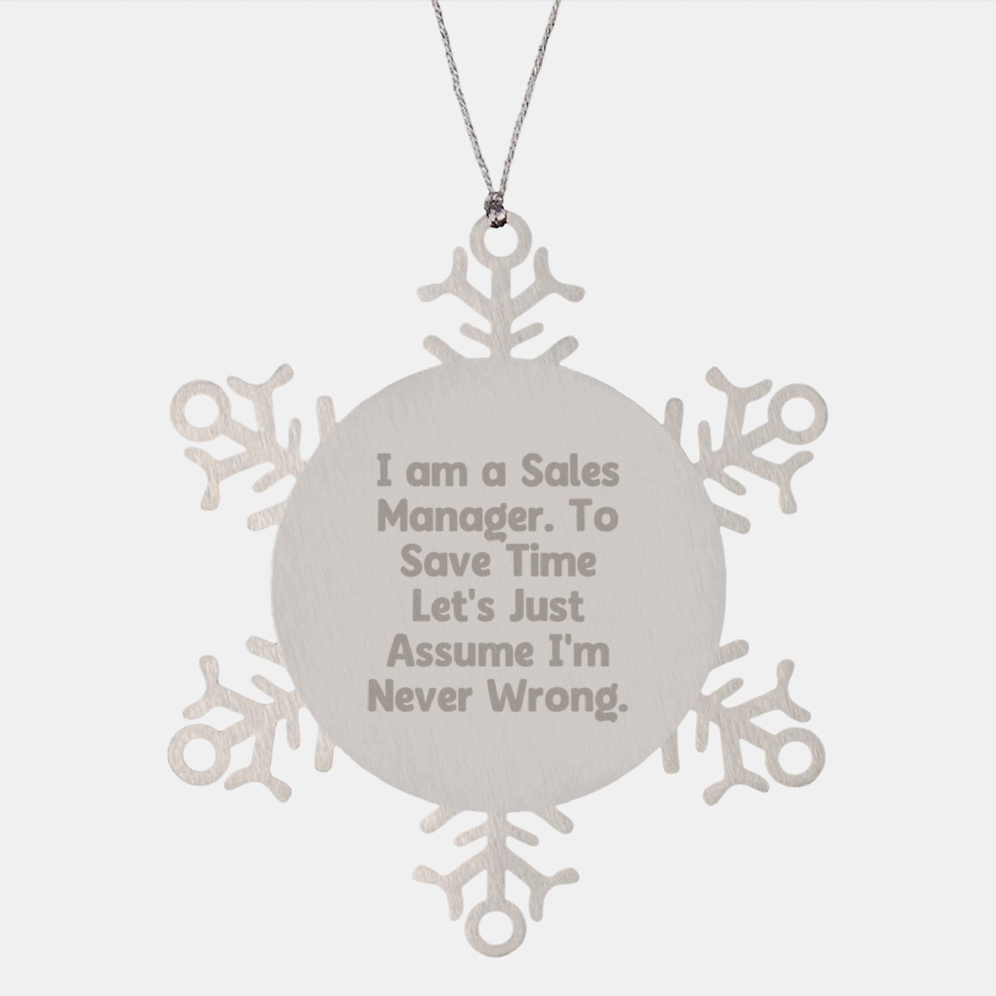 Funny Sales Manager Gifts for Men Women Friends, Snowflake Ornament Inspirational Quote - Gifts from Family - Image 1