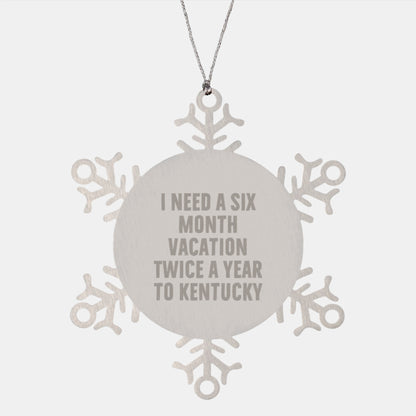 Kentucky Snowflake Ornaments for Friends and Family - Funny Kentucky Gifts from Men to Women, Unique Christmas Unique Gifts for Kentucky Lovers - Image 1
