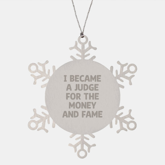 Funny Judge Gifts for Men, Women, and Friends - Unique Christmas Unique Gifts from Family to Judge, Snowflake Ornament - Image 1