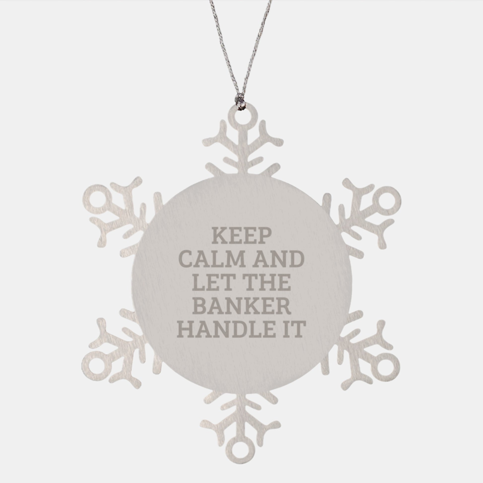 Funny Banker Christmas Unique Gifts from Friends for Bankers Men Snowflake Ornament - Image 1