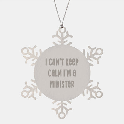 Funny Minister Snowflake Ornament Gifts from Friends to Minister for Christmas - Image 1