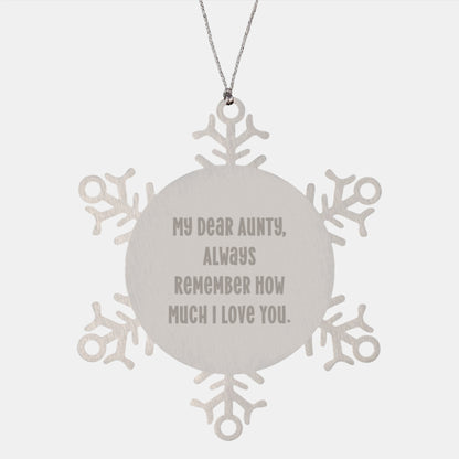Funny Aunty Gifts from Men for Aunty, Snowflake Ornament with Inspirational Quote, Christmas Unique Gifts - Image 1