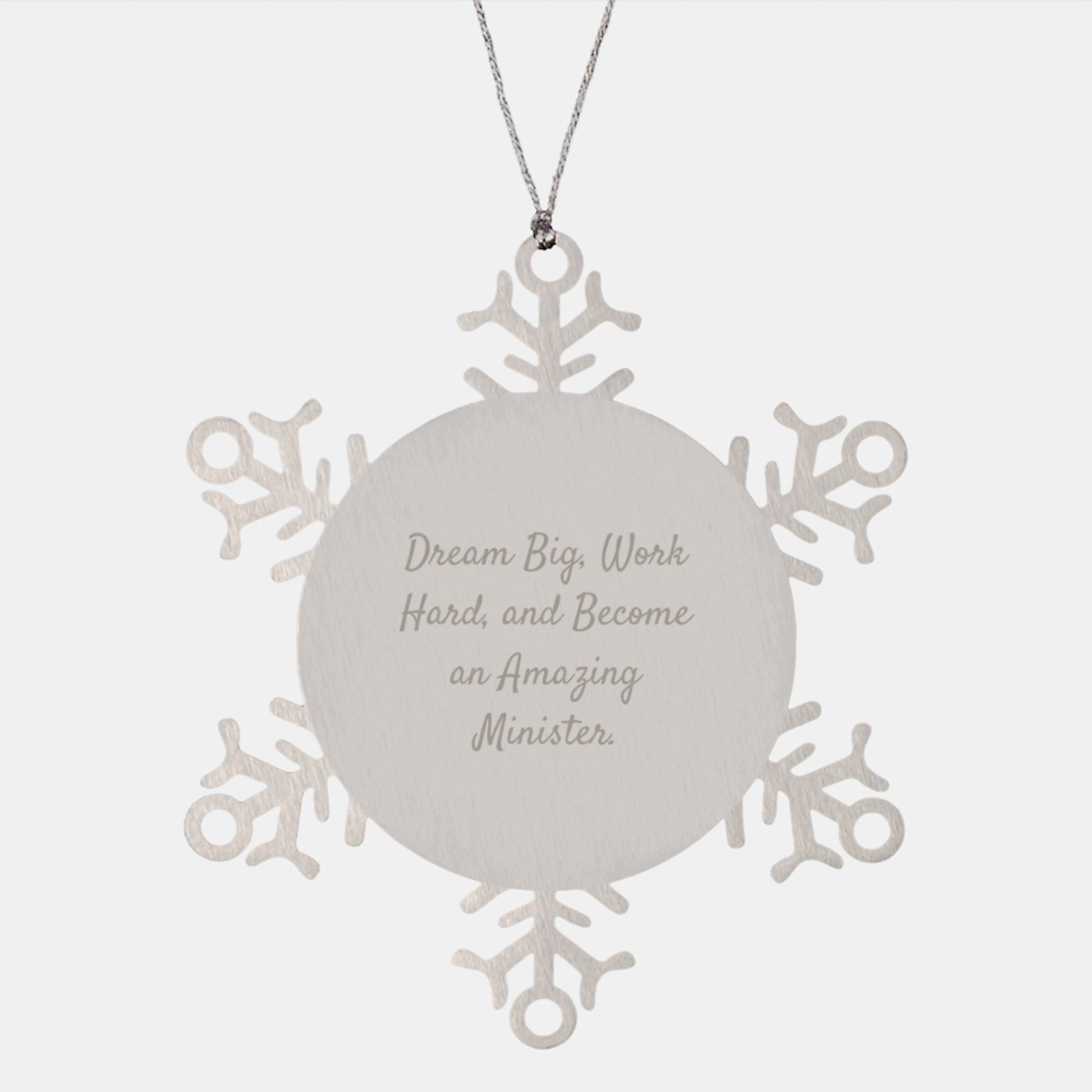 Unique Inspirational Gifts for Minister Friends from Family - Snowflake Ornament with Dream Big Quote, Christmas Unique - Image 1