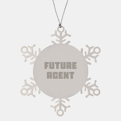 Funny Agent Snowflake Ornament Gifts from Friends for Future Agents, Unique Christmas Decorations - Image 1