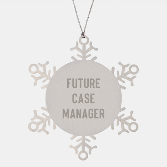 Funny Case Manager Gifts Snowflake Ornament from Friends for Case Manager, Inspirational Quote, Christmas Unique Gifts - Image 1